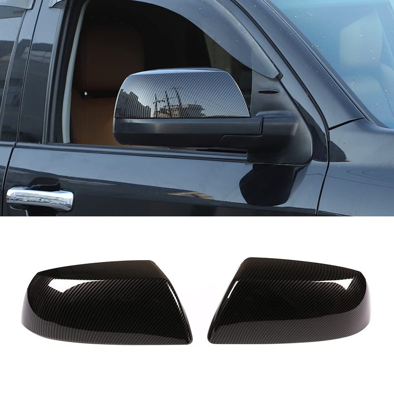 LLKUANG ABS Outside Side Rearview Mirror Cover Trim Sticker Compatible with Toyota Tundra 2007-2021 Crew Max Sequoia 2008-2020 Accessories(Rearview Mirror With Turn Signal Model Does Not Fit) - Image 1
